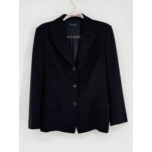 Piazza Sempione Navy Blue Wool Stretch 3-Button Blazer Made in Italy Sz 46
